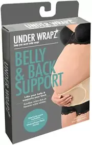 Under Wrapz - Belly & Back Support, Maternity Band with Gel Pack - Small, Black