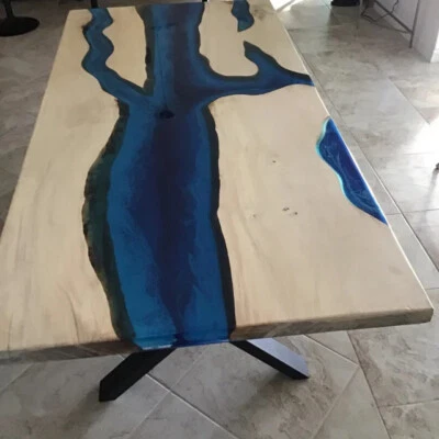 Epoxy Resin Solid Wood Natural Dinning & Coffee Table Top Custom Live Edge