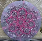~Silver and Pink~Glitter, Crushed/Broken Glass, Canvas Painting Abstract Art⭐️