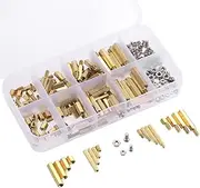 240PCS M2 M3 Screws Threaded Standoffs Male Female Brass Standoff Spacer PCB Board Hex Screws Nuts Assortment Kit Hardware