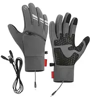 [Keyubria] Heated Winter Gloves | USB Heated Work Gloves for Skiing - Waterproof Thermal Ski Gloves, Winter Touchscreen Heated Gloves for Cycling, Driving, Hiking