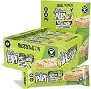 Muscle Nation – Protein Bar Full of Flavour, Layers, and Inclusions, Soft and Chewy Texture, Convenient Protein Hit to Support Training Goals – Cheesecake Pistachio Papi 12 x 50g