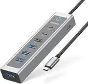 7 Port USB 3.2 Hub,TEKERA USB C Hub 10Gbps Splitter with USB-A 3.2, 2 USB-C 3.2, 4 USB 3.0 Ports and 2ft Long Cable, Aluminum USB C Hub Multiport Adapters for Laptop and More