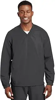 [SPORT-TEK] V-Neck Raglan Wind Shirt. JST72 Graphite Grey M