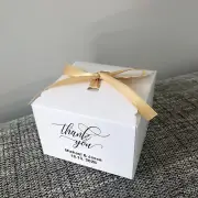 40x White Boxes Party Wedding Favour Personalised Thank You Gift Boxes Logo Box
