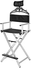 Makeup Artist Chair with Headrest - Folding Directors Chair, Lightweight Aluminum Portable Chair, Foldable and Stylish Director's Chair for Makeup Artists Color: Gold