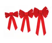 C172 3PCS Christmas Decoration Red Flannel Bow Ornaments Holiday Decoration with Christmas Ornaments