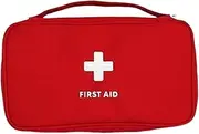 First Aid Bag, 9x5x3 Empty Small Medical Bag with Handle, Waterproof Lightweight 600D Oxford Fabric First Aid Pouch for Camping Hiking Home Travel, Red Empty Pouch