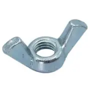 Minerallac 41435 3/8-16" Specialty Wing Nut 1 Hole Silver Zinc Plated Steel