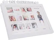 Infant Photo Frame Baby Growth Picture Frame White 32.5x26.5cm Baby Shower Present Decorative Wall or Desktop