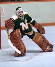 Giles Meloche of Minnesota North Stars skates against- Ice Hockey Old Photo 2