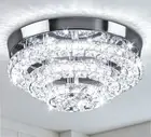 11.8" Crystal Chandeliers Modern Crystal Ceiling Light LED Chandeliers Semi F...