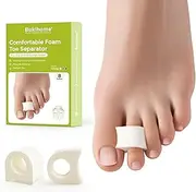 Bukihome Toe Separator for Overlapping Toes - Foams Toe Spacers for Bunions - Toe Corrector for Hammer Toes, Realign Crooked Toes - Preventing Rubbing Relieve Pressure - 2 Size, White