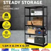 Giantz 1.5M Garage Shelving Warehouse Rack Pallet Racking Storage Charcoal&Black
