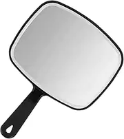 Black Handheld Looking Glass, Hairdressing Mirror for Makeup, Professional Hand Mirror, Compact Personal Hand Mirror, Large Square Handheld Mirror, Stylish Salon Hand Mirror, Black Mirror for Hairdres