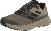 [adidas] Men's Terrex Two Flow Trail Running Shoe, Focus Olive/Core Black/Blue Rush, 14