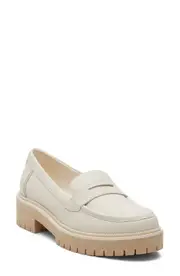 TOMS Cara Platform Penny Loafer in Natural at Nordstrom, Size 6