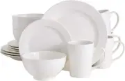Gibson Home Amelia Court 16-Piece Porcelain Dinnerware Set – White