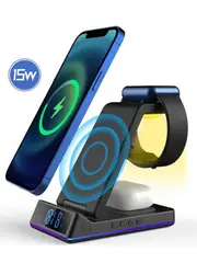 5 in1 Newest Foldable Wireless Charger With Alarm Clock