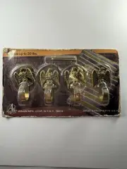 Vtg 1970's Unopened Package Of 4 Brass Eagle Wall Hooks 1 1/2" Hold Up To 20 Lbs