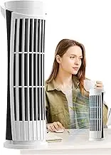 Tower Fan | Personal Blower USB Charging | LED Portable Bladeless Tower Fan for RV Travel Desk Garage Bedroom Car Kitchen Indoor