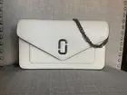 Marc Jacobs Longshot lether Wallet/Crossbody on a Chain Pearl White