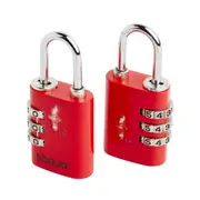 Korjo TSA Combo Lock - Duo Pack (2 Locks) - Red