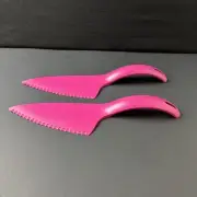 Tupperware Cake Pie Cutter Pink Server Knife Slicer Spatula Vintage Style Set !