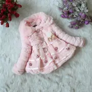 Toddler Kids Girls Winter Warm Fleece Coat Faux Fur Jacket -NMAOV Pink 6-7 Years