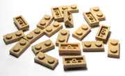 Lego - Lot of 20 - Tan, Plate 1 x 2