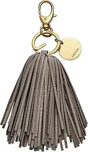Fossil Women's Gift Stainless Steel Keychain Key Fob, Graystone Tassel, One Size