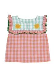Stella Mccartney Kids Gingham Ruffled Cotton top (4-12 Years) - Multicoloured - 12YR (12 Years) 12YR (12 years)