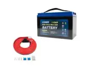 Kings 115AH AGM Deep Cycle Battery + 6m 50A Wiring Kit 6 AWG