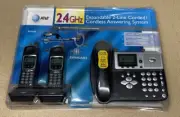 AT&T E2662B 2-Line Expandable Phone System w/Answering and 2 Cordless Handsets