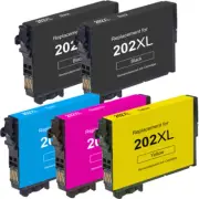 Epson 202XL High-Yield Ink Cartridge Set, 2 Bk, 1 C, 1 M, 1 Y - 5 Pack