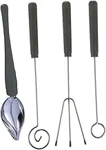 PAMINGONO 1Set Stainless Steel Chocolate Dipping Tool Culinary Spoons for Fondue Cake Decoration and Plate Presentation Portable Design