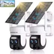 4MP PTZ Solar Security Camera Wireless WiFi Solar Power Camera Outdoor 360°
