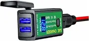 MAGICLULU 1Pc Dual USB Charger with Temperature Display for Motorbike SAE to USB Mobile Phone Charging Station Heavy Duty Extension Cord and Easy to Install
