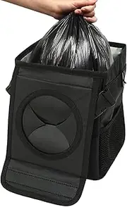 Foldable Car Trash Can - Reusable Traveling Auto Garbage Container | Multifunctional Vehicle Dustbin Organizer Solution for Keys Wallets Mobile Phones