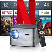 Netflix Official & Android 13.0: Smart Projector Auto Focus/Trapezoidal Correction 28000LM Projector 4K Supported, Full HD 1080P WiFi Bluetooth Smart Projector, Projector Home Cinema/Outdoor Mobile