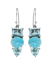 Tiramisu Silver 17.30 ct. tw. Gemstone Earrings