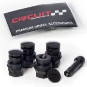 Black Bolt-In Flush Mount Valve Stems - Set of 4