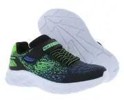 Skechers Microspec II PS Boys Shoes Size 12, Color: Black/Blue/Lime