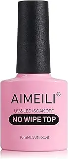 AIMEILI Soak Off UV LED Gel Nail Polish - No Wipe Top Coat 10Ml