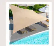 Backyard Expressions Sun Shade Sail Sand Beige 12X12 Square UV Blocking Knitted