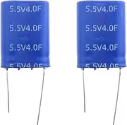 MEETOOT 2PCS 5.5V 4F 10x21x27mm 2Pins Ultra Farad Capacitor Wirewound Energy Storage Supercapacitors for Gate Car Recorder Smart Instrument
