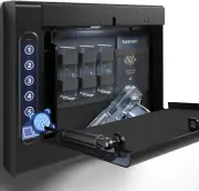 29cm (H) Xdeer Biometric Wall Safe with Gas Strut for Quick Access, Hidden Stora