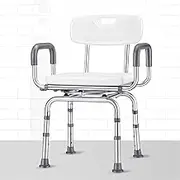 Shower Chairs for Seniors Swivel Heavy Duty with Arms and Back Highly Adjustable Elderly and Shower Bench Accessibility Tools