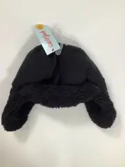 Kids Cat & Jack Black Aviator Snow Hat OSFM NEW! NWT