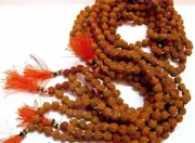 5 Pc 5 MUKHI RUDRAKSHA YOGA 108+1 BEAD 8 MM RUDRAKSH PRAYER MALA, Lab Certified